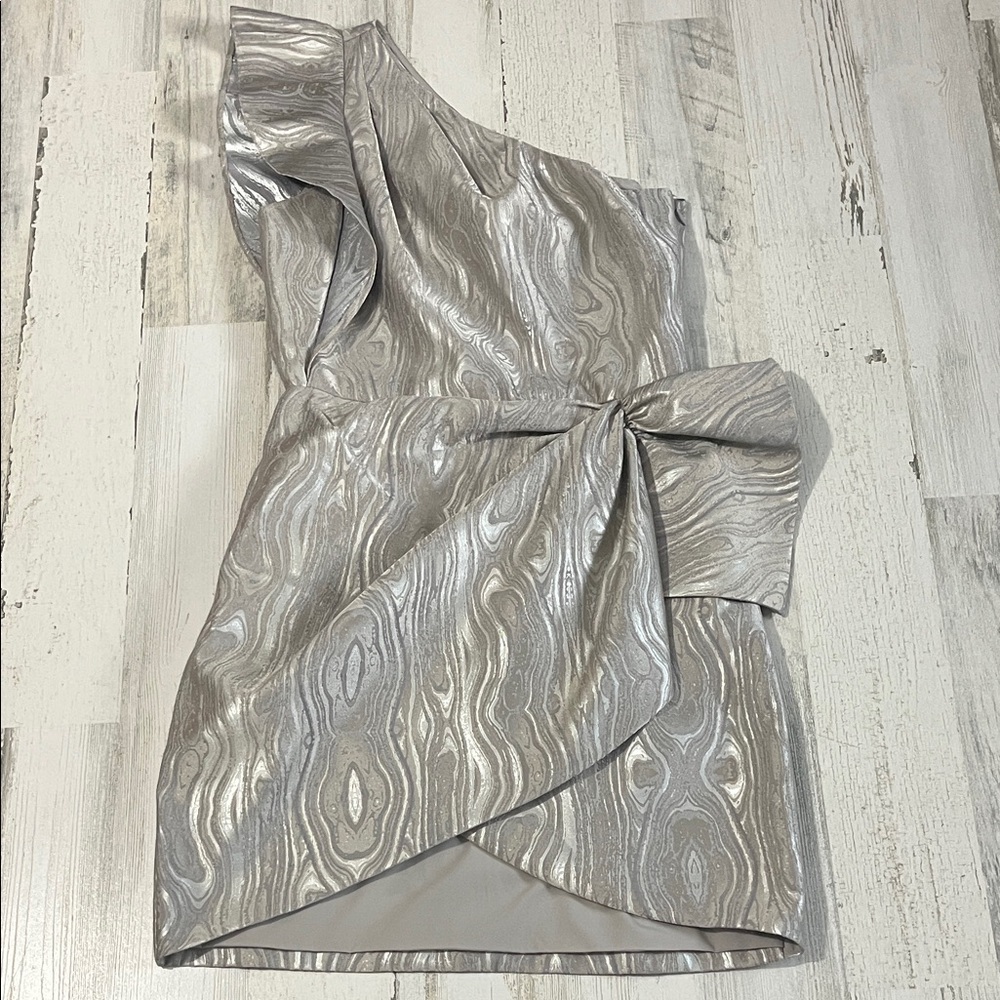 SAYLOR Ann One-Shoulder Silver Dress Size Small. NWT - Picture 5 of 12